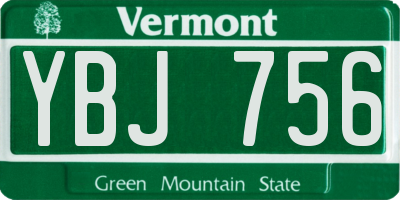 VT license plate YBJ756