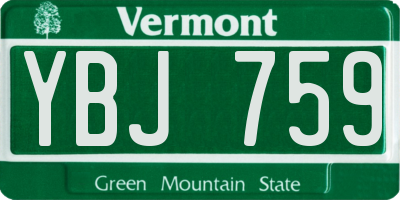 VT license plate YBJ759
