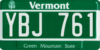 VT license plate YBJ761