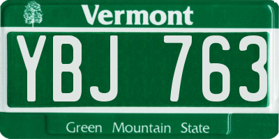 VT license plate YBJ763