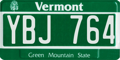 VT license plate YBJ764