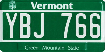 VT license plate YBJ766