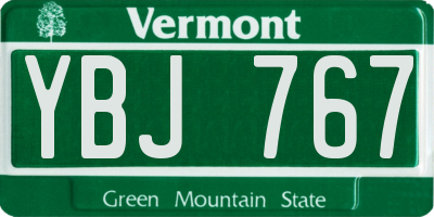 VT license plate YBJ767