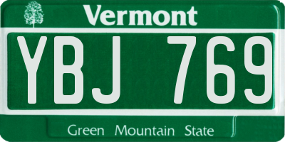 VT license plate YBJ769