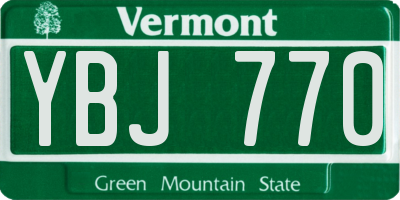 VT license plate YBJ770