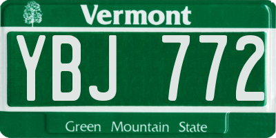 VT license plate YBJ772