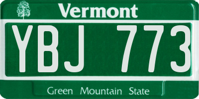 VT license plate YBJ773
