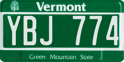 VT license plate YBJ774