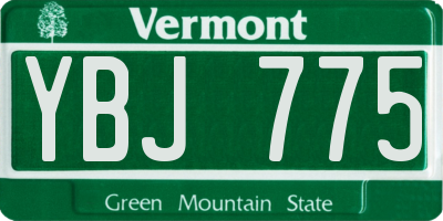 VT license plate YBJ775