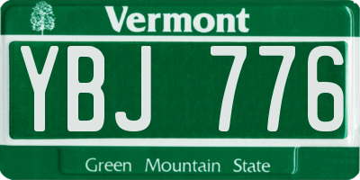 VT license plate YBJ776