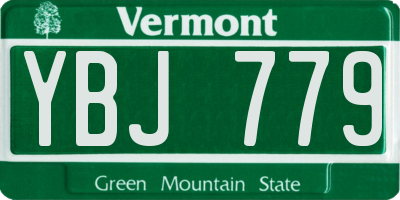 VT license plate YBJ779