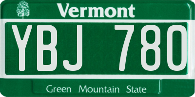 VT license plate YBJ780