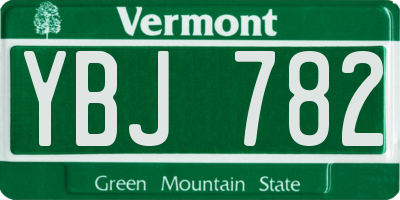 VT license plate YBJ782