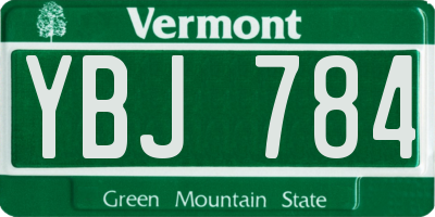 VT license plate YBJ784