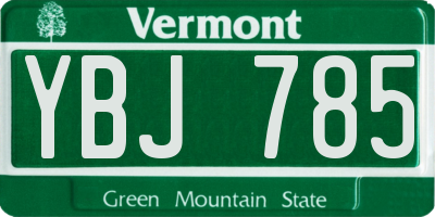 VT license plate YBJ785