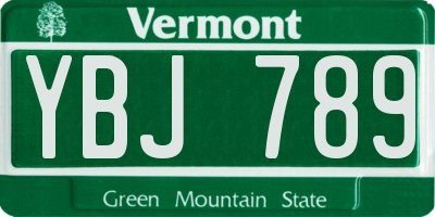 VT license plate YBJ789