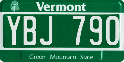VT license plate YBJ790