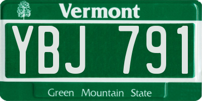 VT license plate YBJ791