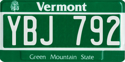 VT license plate YBJ792