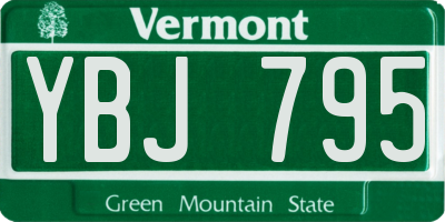 VT license plate YBJ795