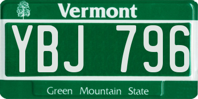 VT license plate YBJ796