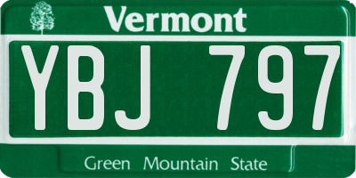 VT license plate YBJ797