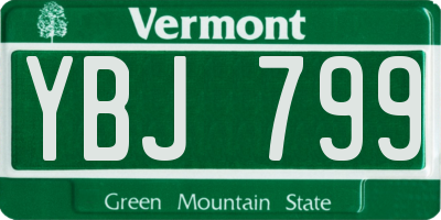 VT license plate YBJ799