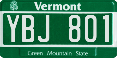 VT license plate YBJ801