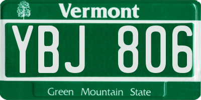 VT license plate YBJ806