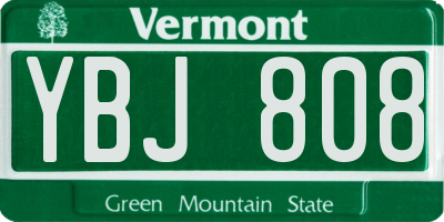 VT license plate YBJ808