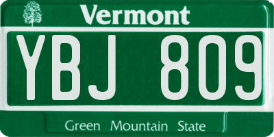 VT license plate YBJ809