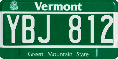 VT license plate YBJ812