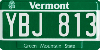 VT license plate YBJ813