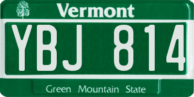 VT license plate YBJ814