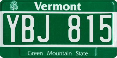 VT license plate YBJ815