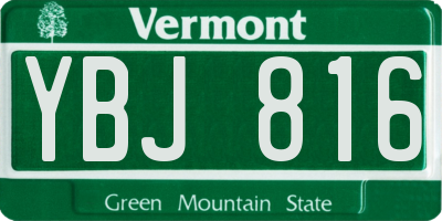 VT license plate YBJ816