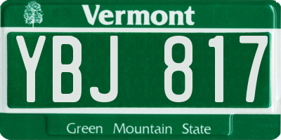 VT license plate YBJ817