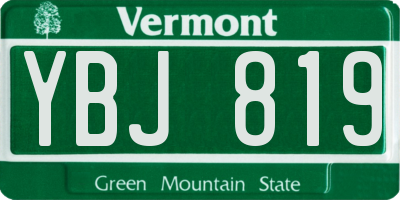 VT license plate YBJ819