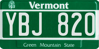 VT license plate YBJ820