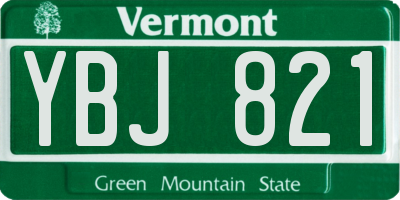 VT license plate YBJ821