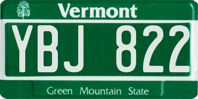 VT license plate YBJ822