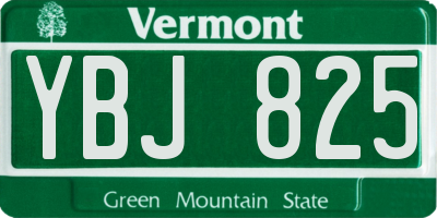 VT license plate YBJ825
