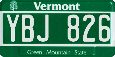 VT license plate YBJ826