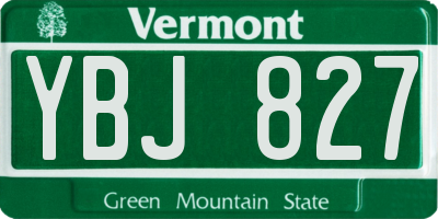 VT license plate YBJ827