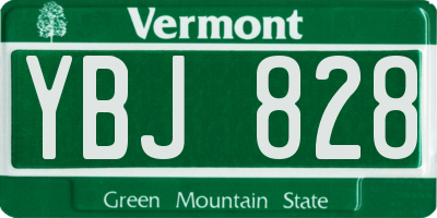 VT license plate YBJ828