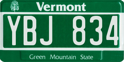 VT license plate YBJ834