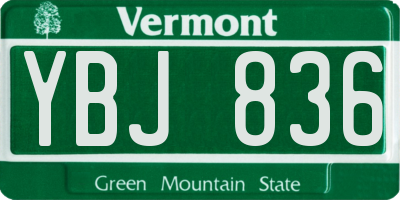 VT license plate YBJ836