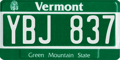 VT license plate YBJ837