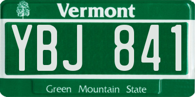 VT license plate YBJ841