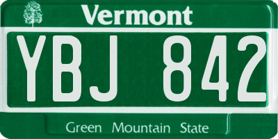 VT license plate YBJ842